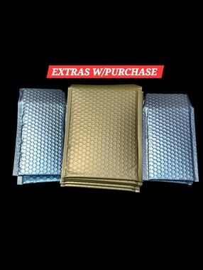 15ct. Metallic Matte Bubble Mailer 6.5x10 Gold & 4x8 Ice Blue